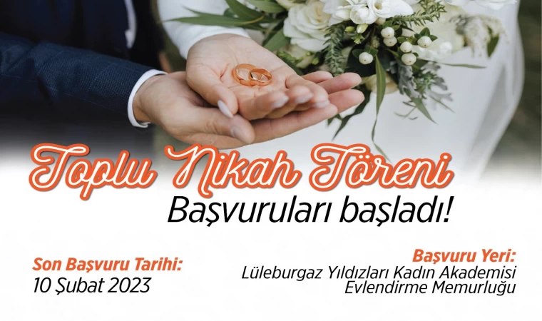 Toplu Nikah Töreni başvuruları başlıyor!