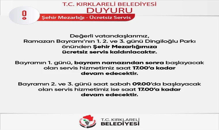 Kırklareli Mezarlığı bayram ziyaretine hazır