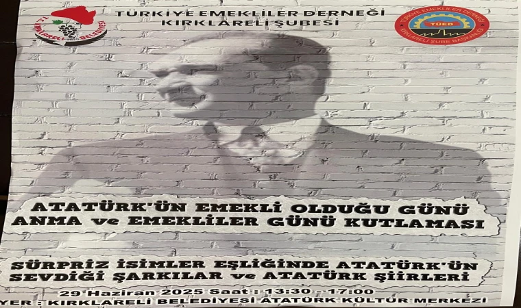 Türkiye Emeliler Derneği'nden Kırklareli Şubesinden Atatürk Etkinliği
