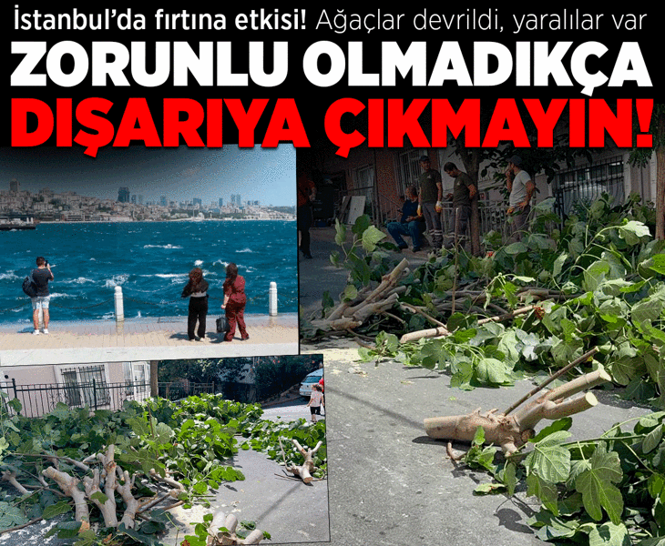 İstanbul Fırtınaya Teslim Oldu: Devrilen Ağaçlar ve Hasar, Can Kaybı Korkusu Yarattı