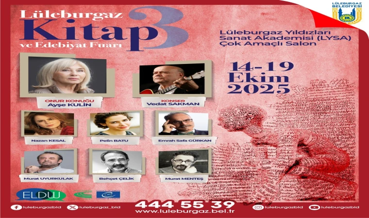 Lüleburgaz 3. Kitap ve Edebiyat Fuarı 14 Ekim’de başlıyor