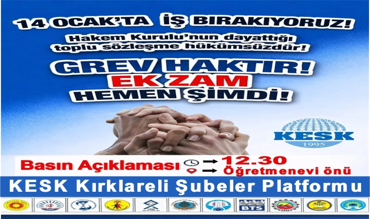 KESK’ten 14 Ocak’ta İş Bırakma Kararı!