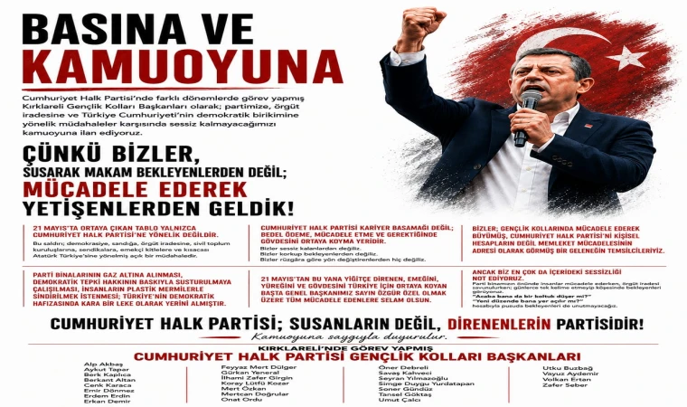 CHP SUSANLARIN DEĞİL, "DİRENENLERİN PARTİSİDİR"