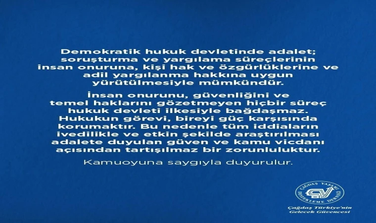 İNSAN ONURU VE HUKUK DEVLETİ VURGUSU: “İDDİALAR ETKİN ŞEKİLDE ARAŞTIRILMALI”