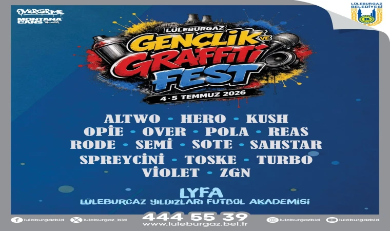 Lüleburgaz Gençlik ve Graffiti Festivali’ 4-5 Temmuz’da