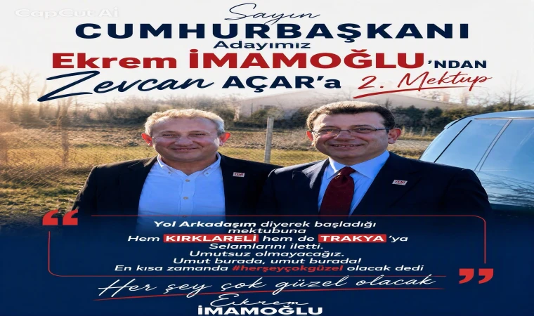 İmamoğlu’ndan Zevcan Açar’a ikinci mektup