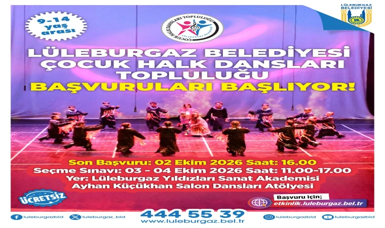 Çocuk Halk Dansları Topluluğu başvuruları başladı