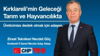 GÖÇ : KIRKLARELİ'MİN TARIM VE HAYVANCILIK ALANINDA ÜRETİMDEN GELEN GÜCÜNE DEĞER KATMAK İÇİN ADAYIM