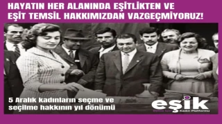 Hayatın Her ALanında Eşitlikten ve Eşit Temsil Hakkımızdan Vazgeçmiyoruz!