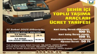 Lüleburgaz’da yeni toplu ulaşım ve taksi tarifesi