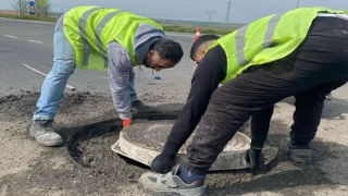 Rögar kapakları yol seviyesine getiriliyor