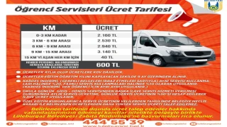 Öğrenci servisleri ücret tarifesi belirlendi