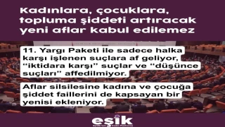 Kadınlara, Çocuklara, Topluma Şiddeti Artıracak Yeni Aflar Kabul Edilemez
