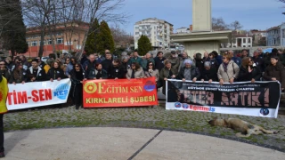 KIRKLARELİ'DE ÖĞRETMENLER ŞİDDETE KARŞI İŞ BIRAKTI