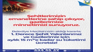 Lüleburgaz’da şehit yakınları ve gazilere ücretsiz su desteği!