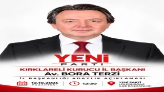 BORA TERZİ, YENİ PARTİ KIRKLARELİ İL BAŞKANLIĞINA ADAYLIĞINI AÇIKLADI